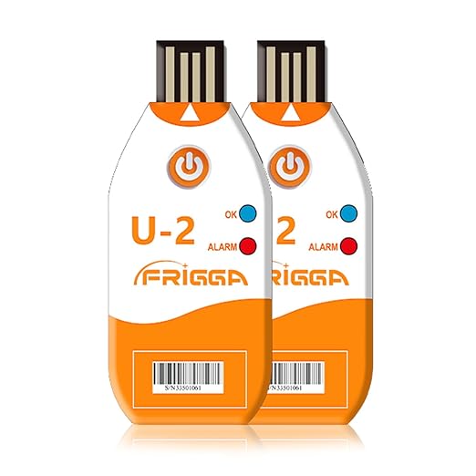 Frigga 2Pack USB Temperature Data Logger Single Use Temperature Recorder 100 Days High Accuracy Thermometer Monitor 14400 Points with PDF CSV Report, U2 by Frigga