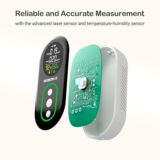 INKBIRDPLUS PM2.5 Indoor Air Quality Monitor, Portable PM2.5 PM10 and Temperature Humidity Detector, with Sound and Light Dual Alert, PM2.5 PM10 Indication, for Home, Office, School - Image 4