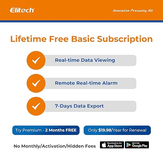 Elitech WiFi Digital Temperature Humidity Data Logger, 2.4GHz/5GHz WiFi Remote Real-Time Monitor with External Probes, Cloud Storage, App and Email Alerts, 16.4ft, RCW-800W-THE-10Pack, -40°F to 176°F - Image 2