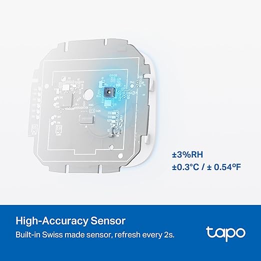 Tapo Smart Temperature and Humidity Monitor, 2.7" E-Ink Display, Swiss-Made Sensor, Real-Time Notification, Visual Graphics, Hub Required, White (T315) - Image 5