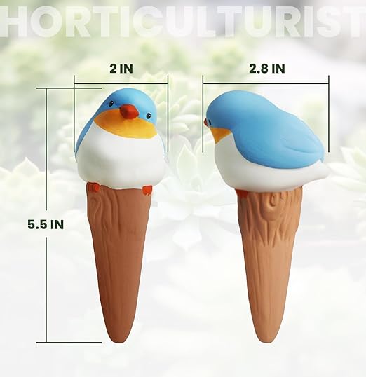 Bird Shaped Plant Watering Globes(Bule 4ps) Plants Suitable for Indoor and Outdoor Use Should be Kept Constantly Moist. The Interesting Shape Makes The Garden More Interesting and Beautiful. - Image 2