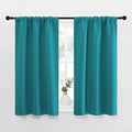 NICETOWN Peacock Blue Blackout Curtains Panels for Window, Thermal Insulated Rod Pocket Blackout Drapes/Draperies for Living Room (2 Panels, W34 x L45 inches) by NICETOWN