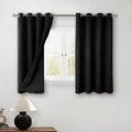 BGment Short 100% Blackout Curtains for Bedroom, Thermal Insulated Energy Efficiency Noise Reducing Grommet Curtains 54 Inch Length with Liner for Small Window 2 Panels Each 46 Inch Wide, Black by BGment