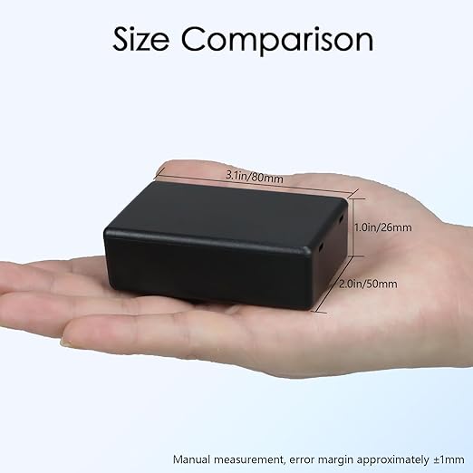 Project Box 8 Pieces Electrical Box Small Junction Box ABS Plastic Enclosure Power Electronic Case Black 3.15" x 1.97" x 1.02"(80 x 50x 26mm) - Image 2