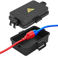 Mini Outdoor Electrical Box, IP54 Waterproof Extension Cord Cover (Inside 6.2 x 3.9 x 2.7 inches) Weatherproof Connection Box for Plug,Connector, Power Cord, Festive Light(2 PCS Black) by DIQMIAQ