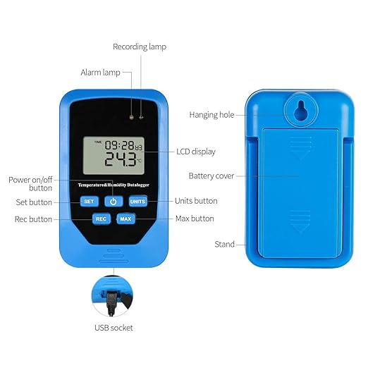 Mini USB Humidity Temperature Data Logger RH Temp Datalogger Recorder Humiture Recording Meter with Heat Index and Dew Test 80,000 Record acity - Image 3