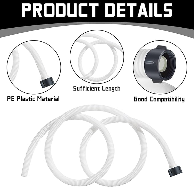 Dehumidifier Drain Hose 3/4 Inches FHT Connection with Rust-Resistant PE Connectors Cuttable Drainage Pipe Replacement Hose for Most Brand of Dehumidifiers, 10 Feet White - Image 3