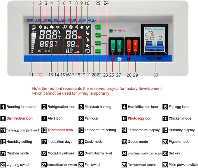 XM-18SW New Version Intelligent Incubator Controller WiFi Remote Intelligent Temperature and Humidity App System Egg Incubator - Image 5