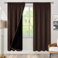 BGment Thermal Insulated 100% Blackout Curtains for Bedroom with Black Liner, Double Layer Full Room Darkening Noise Reducing Rod Pocket Curtain (52 x 72 Inch, Brown, 2 Panels) by BGment