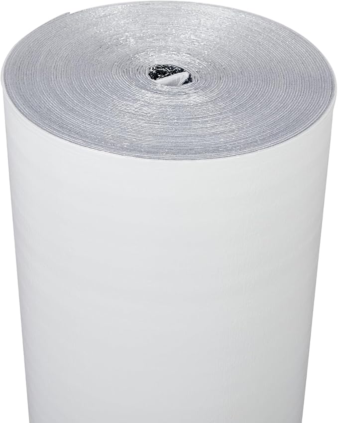 SmartSHIELD -1.5mm 48" x100ft Reflective Insulation roll 400 Sq. Ft., Foam Core Radiant Barrier, Thermal Insulation Shield - Commercial Grade Foil - White / Foil - Image 3