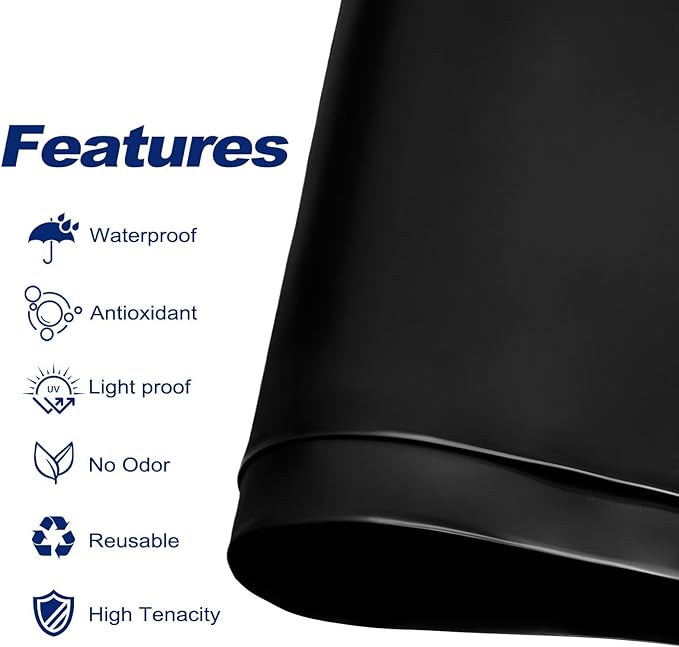 10'x100' Crawl Space Vapor Barrier, 10mil Film Black Plastic Sheeting - Thick Plastic Sheeting, Heavy Duty Polyethylene Film, Drop Cloth Vapor Barrier Covering for Crawl Space, Garden, Basement - Image 6