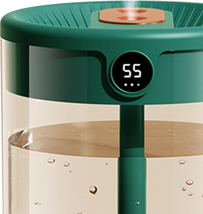 2L Humidifier, Double Nozzle Humidifier, Top Fill Cool Mist Humidifier, USB Humidifier with LCD Humidity Display, Large Capacity Fragrance Oil Diffuser for Home Bedroom[Green] - Image 6