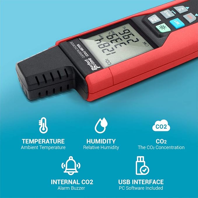 PerfectPrime CO2512, High Concentrate (30,000 ppm) Indoor Air Quality Meter USB CO2 CARBON DIOXIDE Air Temperature Humidity DataLogger - Image 5