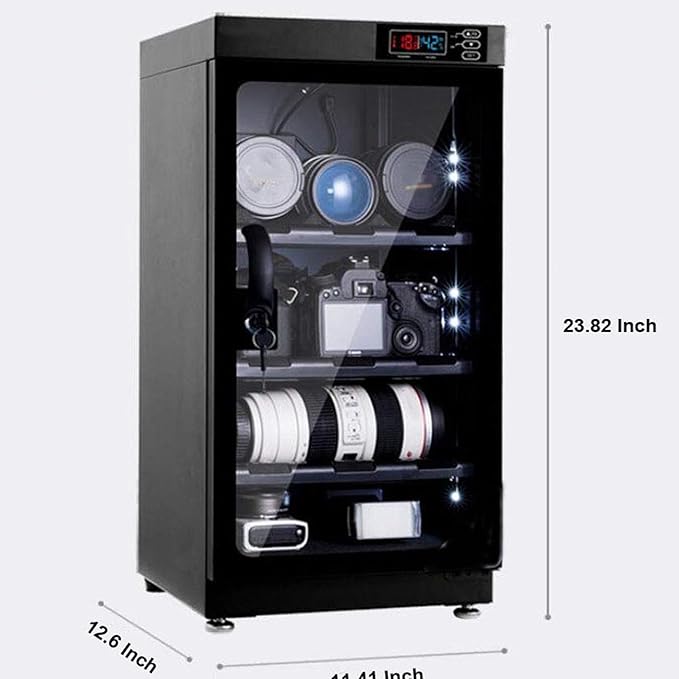 INTBUYING Camera Dry Cabinet 50L Electronic Dry Cabinet for Camera Lens Storage with Lock 4 Layers Intelligent Temperature Humidity LED Screen Noiseless - Image 7