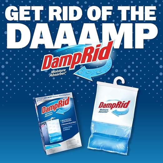 DampRid Fragrance Free Hanging Moisture Absorber, 16 oz., 3 Pack - Eliminates Musty Odors for Fresher Air, Ideal Moisture Absorbers for Closet, 14% More Moisture Absorbing Power* - Image 8