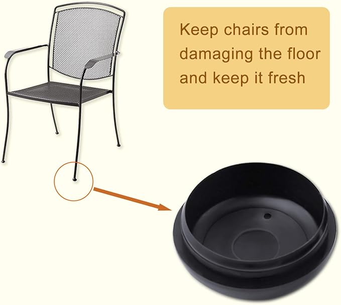24 Pack Iron Outdoor Patio Furniture Chair and Table Feet Glide Protectors - Image 4