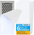 6-Pack White PVC Vent Covers 8" x 15.5" - Universal Non-Magnetic Vent Covers for Floor/Wall/Ceiling | Strong PET Adhesive Backing | Fits RV, Home, Office (Plastic/Wood/Metal) (White PVC Cover 6pcs) by Unknown