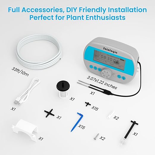 Sainlogic Automatic Plant Waterer for 15 Potted Plants, Smart Self Watering System with Humidity Monitor Display，Deep Root Irrigation, IP64 Programmable Timer for Vacation, Travel, Indoor Garden - Image 6