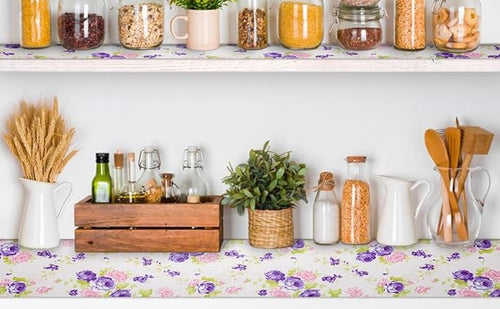 12" W x 120" L Floral Drawer and Shelf Liner for Cabinets, Non-Adhesive Strong Grip Non-Slip Flower Shelf Cabinet Kitchen Shelf Liners for Kitchen Cabinets - Image 2