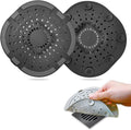 Hair Drain Catcher,Square Drain Cover for Shower Strong Adhesion Silicone Hair Stopper with Suction Cup,Easy to Install Suit for Bathroom,Bathtub,Kitchen 2 Pack (Black Brown) by Bovinde
