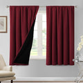 H.VERSAILTEX 100% Blackout Curtains for Bedroom Thermal Insulated Blackout Curtains 63 Inches Long Rod Pocket Window Drapes for Living Room with Black Liner 2 Panels Set, Burgundy by HVERSAILTEX