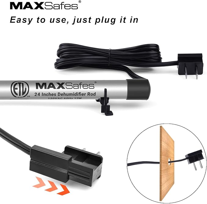 Gun Safe Dehumidifier Rod, Dry Rod - Easy Installation Plug-in Electric Dehumidifier Eliminates Moisture for Gun Safes & Cabinets, ETL Approved (12in) - Image 3