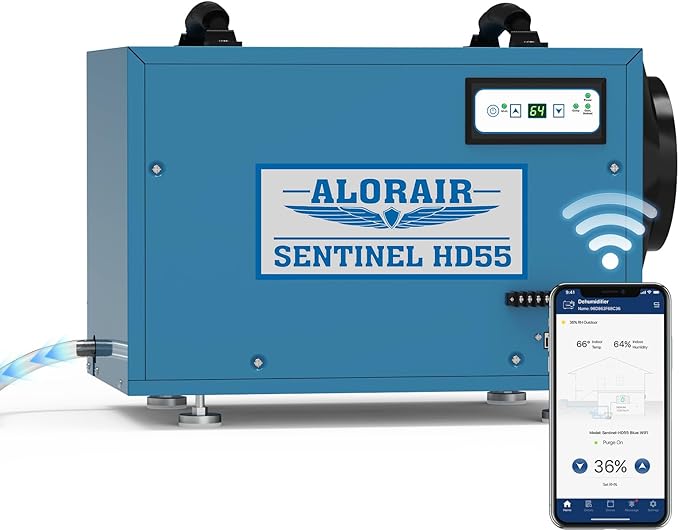 ALORAIR Wi-Fi Crawlspace Dehumidifier, 113 Pint with Drain Hose for Crawl Space, Basement, Commercial and Water Damage Restoration, Compact and Portable, Auto-Defrost by ALORAIRSOLUTIONSINC0J0DC