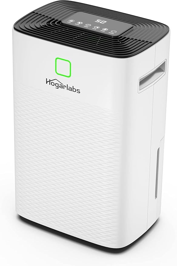 HOGARLABS Smart Dehumidifier for Basement Home, Silent Dehumidifier with Drain Hose & Water Tank, Intelligent Humidity Control, 24H Timer, for Large Room Bathroom Bedroom. (50 Pints Dehumidifier) by HOGARLABS
