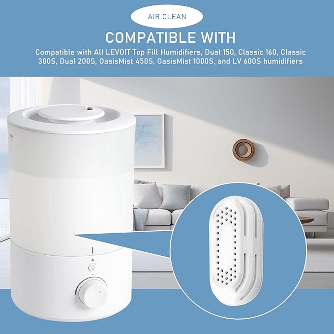 8-Pack Humidifier Water Softener Cleaning Demineralization Cartridge Compatible with All LEVOIT Top Fill Humidifiers, Calcium and Magnesium Ion Softening - Image 2