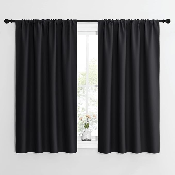 NICETOWN Black Out Curtain Panels for Kitchen - Energy Smart Decoration Thermal Insulating Blackout Drapes/Draperies for Small Window (2 Panels, 42 inches Wide by 54 inches Long) by NICETOWN