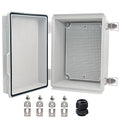 Waterproof Electrical Box, IP67 Junction Box Stainless Steel Latch Hinged Grey Cover Project Enclosure with Wall Bracket 8.7"x6.7"x4.3" by YETLEBOX