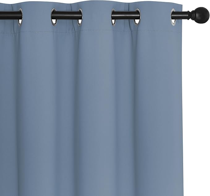 NICETOWN Blackout Curtains for Sliding Glass Door Room Divider Noise Reduce Curtain Panel Portable Window Screen Sliding Partition, W100 x L102 inches, 1 Panel, Stone Blue - Image 7
