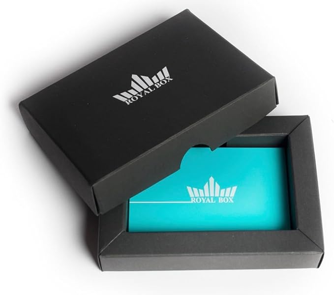Generic Original Royal Box Turquoise Blue 8 Compartment Snuff Storage Box with Built in 3"" Metal Alloy Straw, Black - Image 2