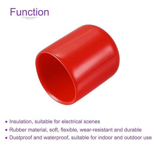 DMiotech 20 Pack 3/4" ID Red Screw Thread Protectors Rubber End Caps Bolt Covers for Screw Bolt Furniture Pipe - Image 5
