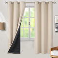BGment Thermal Insulated 100% Blackout Curtains 72 Inch Length 2 Panels, Total Light Blocking Curtains for Bedroom, Grommet Window Drapes with Thick Black Liner, 42 Inch Wide Each Panel, Champagne by BGment