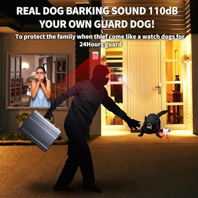 Barking Dog Alarm Motion Detector,Pir Human Body Sensor Alarm Electronic Burglar Deterrent Loud Siren,with Remote & USB,Say Goodbye to Unwanted Intruders - Image 6
