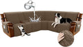Arfntevss Waterproof Recliner Sectional Couch Covers for Reclining L Shape Sofa Cover Non Slip Washable L Shaped Slipcover for Dog Furniture Protector (5 Seat with 1 Console Cover, Camel Brown) by Arfntevss