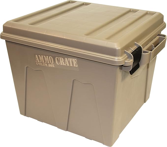 MTM ACR12-72 Ammo Crate Utility Box |Dry Storage of Gear | Carries 100lbs of gear| Stackable, four tie down points | Double padlock tapped for security | Dark Earth by MTMCase-Gard