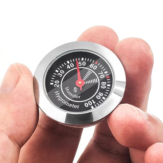 Humidor Hygrometer for Analog Hygrometer Humidor Accessory Humidity Gauge Alloy Stainless Steel Mechanical Pressure Gauge for Violin Case Home Use - Black, 1.5x1.5x0.4in - Image 3