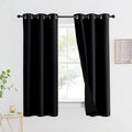NICETOWN Complete 100% Blackout Curtain, Thermal Insulated & Energy Efficiency Window Drapery with Black Liner, Noise Reducing Short Curtain for Kids Room (Black, 42-inch W by 63-inch L, 1 Panel) by NICETOWN