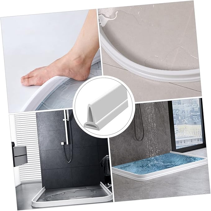 1m Bendable Water Retaining Strip for Shower and Bathroom Self-Adhesive Baffle Flexible Silicone Water Barrier for Dry and Wet Separation Easy to Clean - Image 9