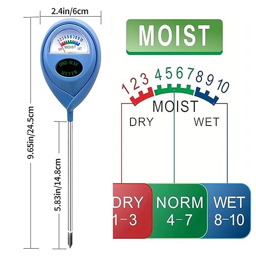 Soil Moisture Meter, 2 Packs Plant Water Meter, Moisture Meter, Blue + Blue Soil Test Kit, Soil Tester Hygrometer, Plant Water Meter, Plant Care Tools for House Plants, Gardening Gifts - Image 2