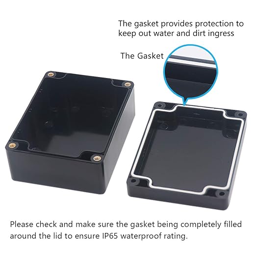 Junction Box, Zulkit Project Box IP65 Waterproof Outdoor Box ABS Plastic Electrical Boxes Electronic Enclosure Black 4.5 x 3.5 x 2.2 inch(115 x 90 x 55 mm)(Pack of 2) - Image 4