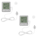 2 PCS Refrigerator Thermometer Digital Freezer Fridge Thermometer with Extra Sensor Digital Indoor outdoorthermometer Hygrometer max and min Remember White ZZ20 by VLEJEARI