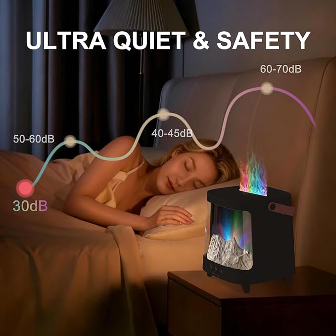 Essential Oil Diffuser, Upgraded Portable Aurora Flame Aromatherapy Scent Aroma Diffusers, 200ml Ultrasonic Cool Mist Humidifiers, Timer & Auto-Off for Home, Room - Image 3