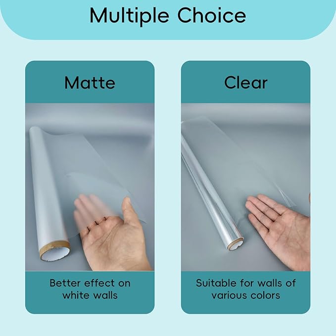 Wall Protector Clear Contact Paper Electrostatic Absorption Wall Protective Film Removable Walls Covering Oil Proof Waterproof Back Splash Protectors (C-Matte Wall Cover, 17.73INx394IN) - Image 3
