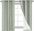 H.VERSAILTEX Primitive Linen Curtains 100% Blackout Curtain Drapes Burlap Fabric Curtains with White Thermal Insulated Liner, Grommet Top Drapes Living Room/Bedroom (2 Panels, 42 x 54 Inch, Sage) by HVERSAILTEX
