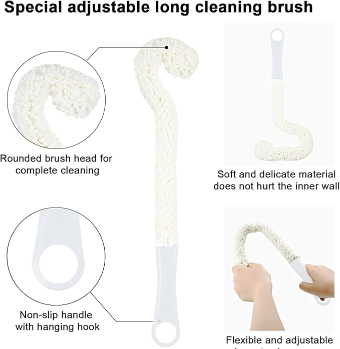 Boao 3 Pcs Wine Decanter Cleaning Brushes with Stainless Steel Cleaning Balls Wine Glass Flexible Bottle Scourers Brushes Cleaners Polishers for Decanter Glass Goblets Champagne Flutes Cups - Image 4