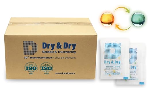 Dry & Dry Orange Indicating Silica Gel Packets Desiccants - Food Safe Silica Packs, Silica Gel, Desiccant Packs for Food Storage - Orange - 1000 Packets (5 Gram) by DryDry