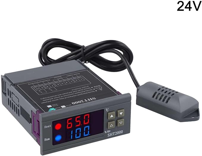 Humidity Controller SHT2000 Intelligent Digital Display Temperature Thermostat For Heating, Cooling, Humidifying Or Dehumidifying In Greenhouse, Workshop Or Storage(24V) - Image 8